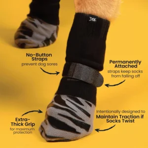 DOK TigerToes Premium Non-Slip Dog Socks for Hardwood Floors - Extra-Thick Grip that Works Even When Twisted - Prevents Licking, Slipping, and Great for Dog Paw Protection - Size Large view 3