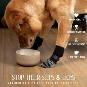 DOK TigerToes Premium Non-Slip Dog Socks for Hardwood Floors - Extra-Thick Grip that Works Even When Twisted - Prevents Licking, Slipping, and Great for Dog Paw Protection - Size Small view 2