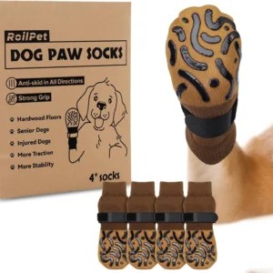 Double Sides Non-Slip Dog Socks to Prevent Licking Paws - Strong Traction for Paw Protector, Senior Dogs, Hardwood Floors, Dog Booties with Grippers - Size Small view 1