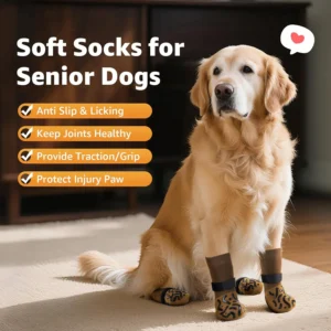 Double Sides Non-Slip Dog Socks to Prevent Licking Paws - Strong Traction for Paw Protector, Senior Dogs, Hardwood Floors, Dog Booties with Grippers - Size Small view 4