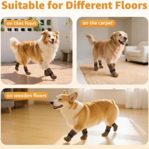 Double Sides Non-Slip Dog Socks to Prevent Licking Paws - Strong Traction for Paw Protector, Senior Dogs, Hardwood Floors, Dog Booties with Grippers - Size Small view 5
