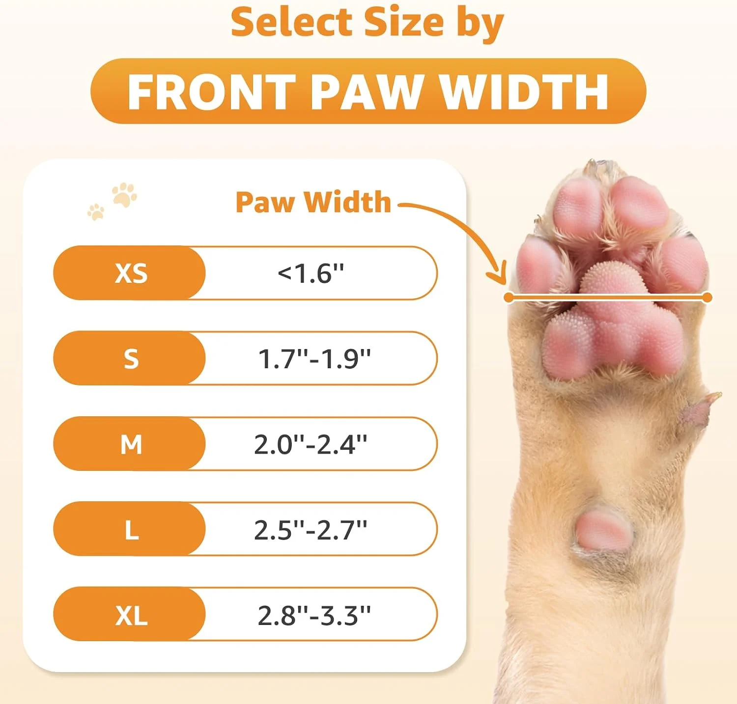 Dog paw measurement guide