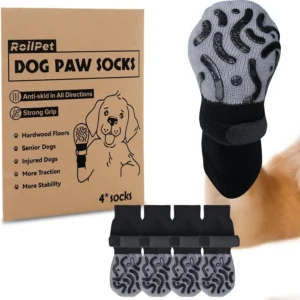 Double Sides Non-Slip Dog Socks to Prevent Licking Paws - Strong Traction for Paw Protector, Senior Dogs, Hardwood Floors, Dog Booties with Grippers - Size Small