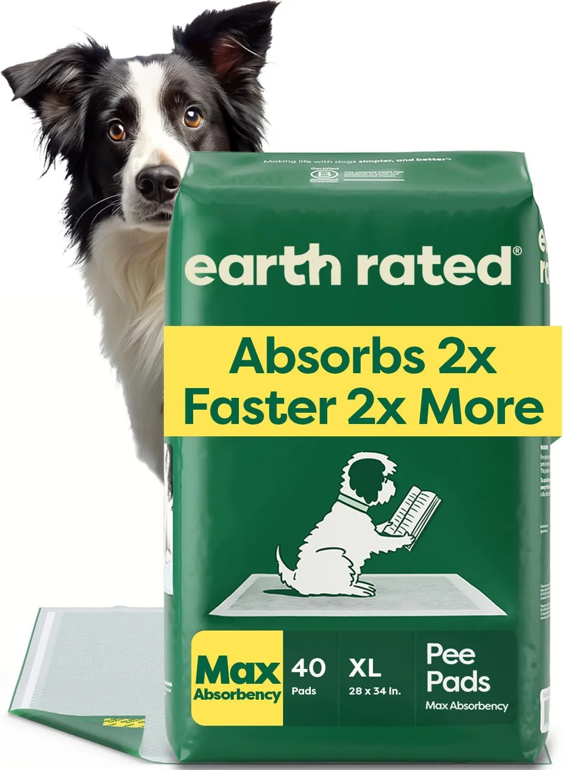 Earth Rated XL puppy pads in a clean home setting