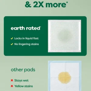Earth Rated Puppy Pads, Max Absorbency Pee Pads for Dogs, Absorbs 2X Faster & 2X More, Leak Prevention, Potty Training, Fragrance-Free, Unscented, XL, 28” x 34”, 40 Count view 3