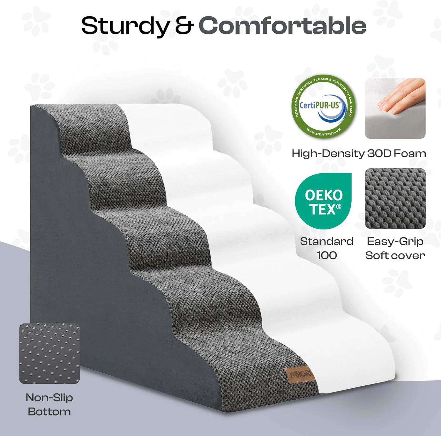 Non-slip base on pet stairs