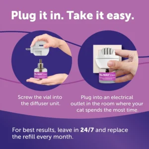 FELIWAY Classic Cat Calming Diffuser Kit – Helps Reduce Stress‑Related Behaviors Like Urine Spraying, Scratching, and Hiding – 30‑Day Cat Pheromone Plug In Diffuser view 5