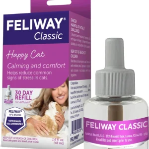 FELIWAY Classic Cat Calming Diffuser Refill (1 Pack, 30 Day) – Cat Pheromone Diffuser Refill Reduces Stress‑Related Behaviors Like Spraying, Scratching, Hiding view 1