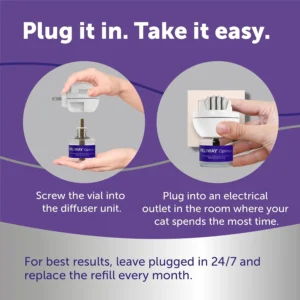 FELIWAY Optimum Cat Calming Diffuser Refill (1 Pack, 30 Day Supply) – Cat Pheromone Diffuser Refill for Advanced Support to Reduce Stress, Spraying, Scratching, Fighting and Hiding