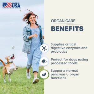 Four Leaf Rover Organ Care - Dog Digestive Support with Digestive Enzymes and Probiotics - Supports a Healthy Liver - Veterinarian Formulated - 30 Day Medium Dog Supply view 3