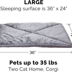 Furhaven ThermaNAP Self-Warming Cat Bed for Indoor Cats & Large/Medium Dogs, Washable & Reflects Body Heat - Quilted Faux Fur Reflective Bed Mat - Gray, Large view 2