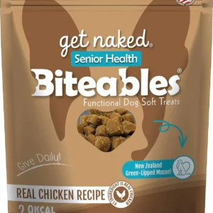 Get Naked Biteables Daily Soft Dog Treats for Senior Health, Made with Real Chicken and New Zealand Green-Lipped Mussel, Functional Soft Chews for Senior Dogs, Grain-Free, 6oz view 1