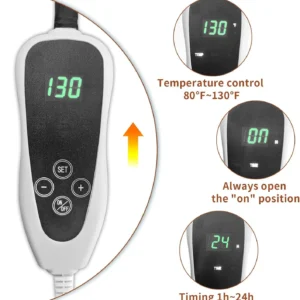 GOLOPET Extra Large Dog Heating Pad 47x30 in withSmart Thermostat Switch and Power Line ProtectionTube,Obtained MET and UL Dual Certification,Waterproof Pet Heating pad-Paw Print view 5