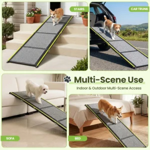 Hassky Dog Ramp for Cars - 70" L × 20" W with Reflective Strip | Foldable Non-Slip Pet Ramp for SUV Trunk Vehicle, Heavy Duty for Large & Senior Dogs, Indoor & Outdoor Universal Use view 6