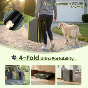Hassky Dog Ramp for Cars - 70" L × 20" W with Reflective Strip | Foldable Non-Slip Pet Ramp for SUV Trunk Vehicle, Heavy Duty for Large & Senior Dogs, Indoor & Outdoor Universal Use view 7