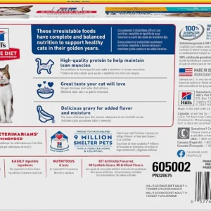 Hill's Science Diet Adult 7+ Wet Cat Food Variety Pack, Chicken & Tuna, 2.8 oz. Pouches, 12-Pack view 2