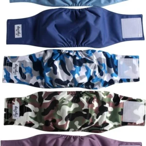JoyDaog Reusable Dog Belly Bands for Male Dogs Diapers,5 Pack Premium Washable Dog Diapers Male Puppy Nappies Wrap,S view 1