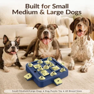 KADTC Dog Chess Puzzle Toy, Large Size, 3 Levels of Step-by-Step Challenge Beginner to Advanced Slow Feeder & Mental Stimulation for Smart Dogs Enrichment Toys