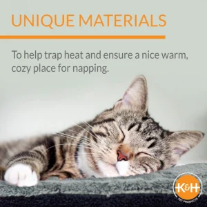 K&H Self-Warming Cat Bed Pad, Self Heating Pad for Outdoor Cat Houses, Warming Mat for Indoor Pet Beds & Furniture, Reversible Blanket, Machine Washable - Small 21 X 17in Gray/ Black view 7
