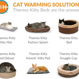 K&H Self-Warming Cat Bed Pad, Self Heating Pad for Outdoor Cat Houses, Warming Mat for Indoor Pet Beds & Furniture, Reversible Blanket, Machine Washable - Small 21 X 17in Gray/ Black