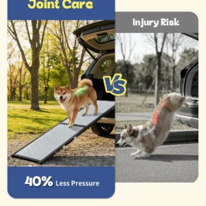 Large Dog Ramp for Car, SUV & Truck 64" – Joint & Spine Relief, Anti-Slip Surface, Heavy-Duty, Stable, Up to 100 lbs view 2