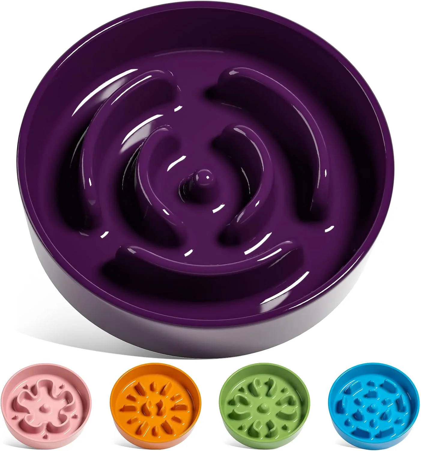 Le Tauci purple ceramic slow feeder bowl for small dogs