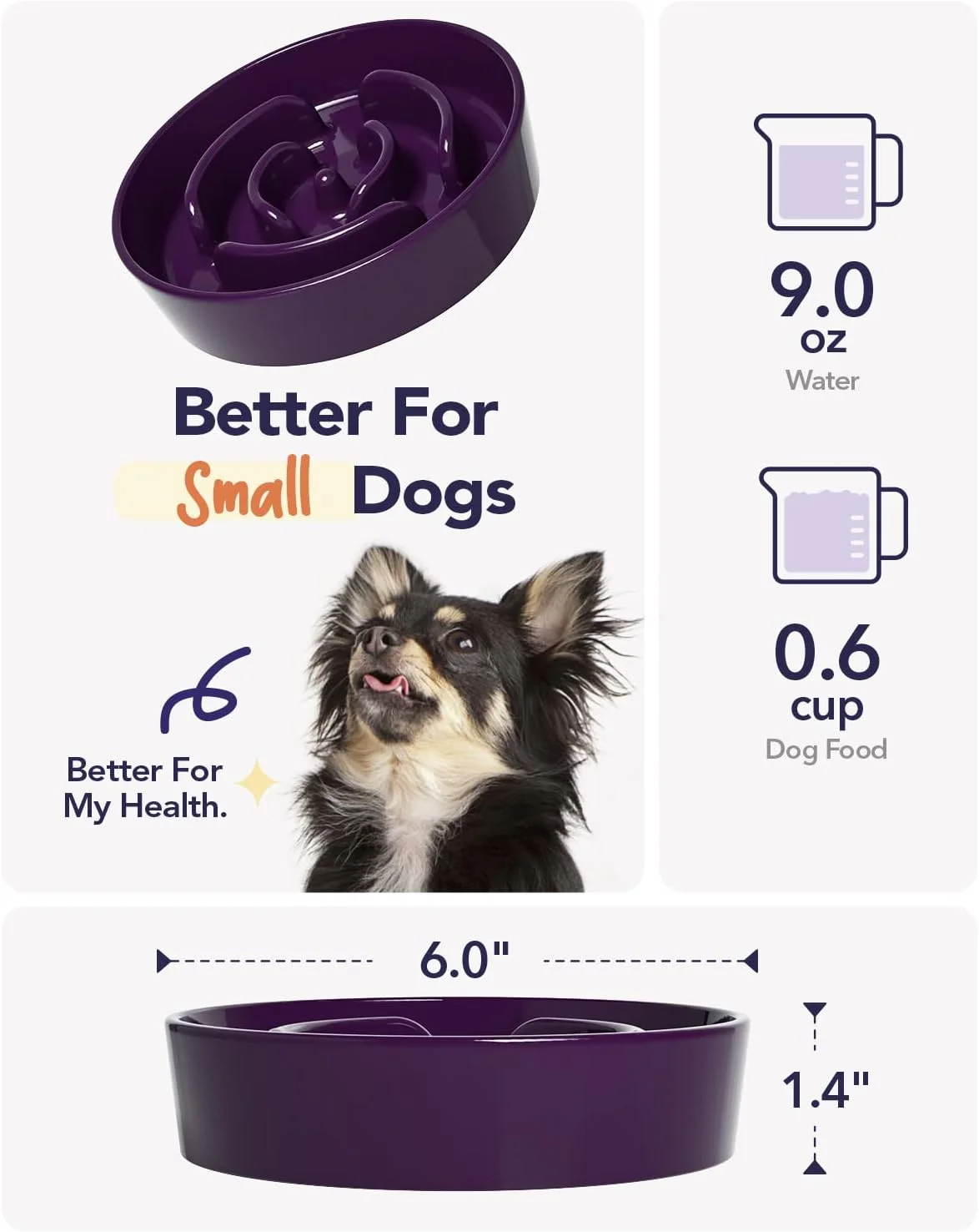 Non-slip heavy ceramic dog bowl
