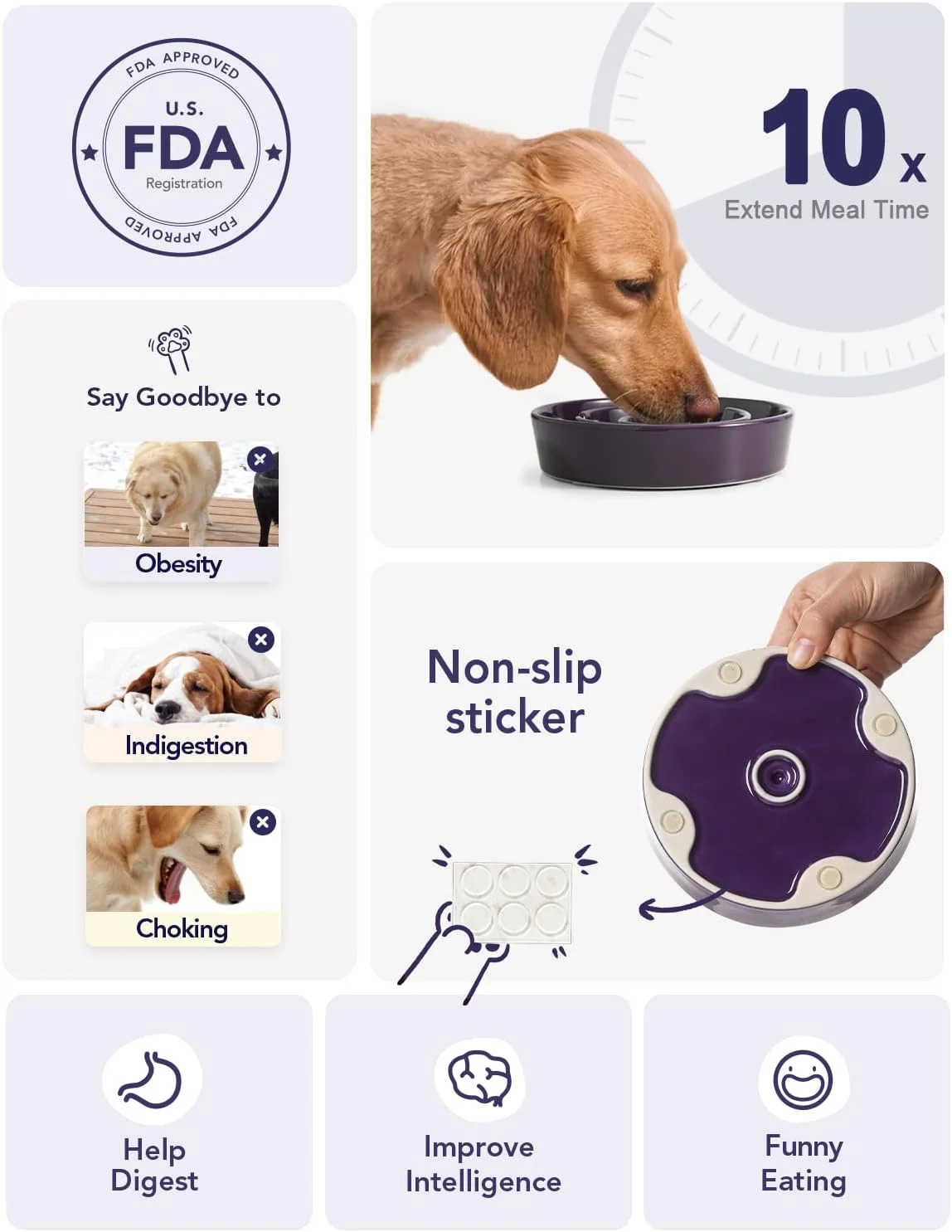 Ceramic bowl for wet or dry dog food