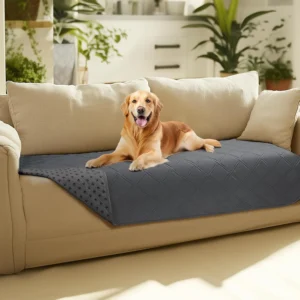Luciphia 100% Waterproof Couch Cover Blanket for Dogs Anti-Slip Pet Couch Protector Sofa Mat Puppy Cat with Non-Slip Bottom, Grey, 30x70 Inch view 1