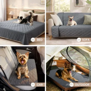 Luciphia 100% Waterproof Couch Cover Blanket for Dogs Anti-Slip Pet Couch Protector Sofa Mat Puppy Cat with Non-Slip Bottom, Grey, 30x70 Inch view 4