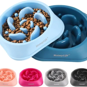MateeyLife Slow Feeder Dog Bowls 2PCS, Anti-Choking Puzzle Dog Food Bowls, Anti-Slip Interactive Feeding Slow Down Eating, Bloat Stop Maze Dishes for Medium Breeds view 1