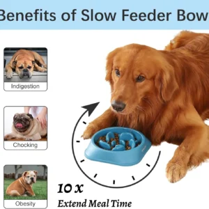 MateeyLife Slow Feeder Dog Bowls 2PCS, Anti-Choking Puzzle Dog Food Bowls, Anti-Slip Interactive Feeding Slow Down Eating, Bloat Stop Maze Dishes for Medium Breeds view 2