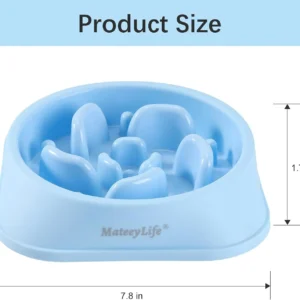 MateeyLife Slow Feeder Dog Bowls 2PCS, Anti-Choking Puzzle Dog Food Bowls, Anti-Slip Interactive Feeding Slow Down Eating, Bloat Stop Maze Dishes for Medium Breeds view 3