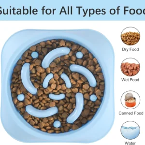 MateeyLife Slow Feeder Dog Bowls 2PCS, Anti-Choking Puzzle Dog Food Bowls, Anti-Slip Interactive Feeding Slow Down Eating, Bloat Stop Maze Dishes for Medium Breeds view 6