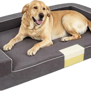 Memory Foam Dog Bed Large 48"x30"x9" 360-Degree Waterproof | For Senior Dogs, For Mobility Issues, Couch-Bolster Style, U shaped YKK Zipper, TPU Liners for All Foams view 1