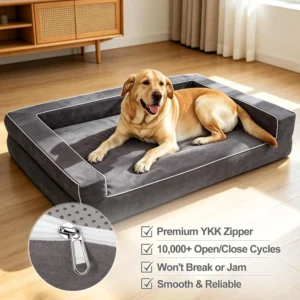 Memory Foam Dog Bed Large 48"x30"x9" 360-Degree Waterproof | For Senior Dogs, For Mobility Issues, Couch-Bolster Style, U shaped YKK Zipper, TPU Liners for All Foams view 7