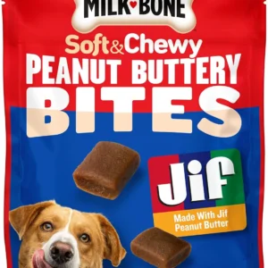 Milk-Bone Peanut Buttery Bites Soft Dog Treats with Jif Peanut Butter, 11.8-Oz. Bag view 1