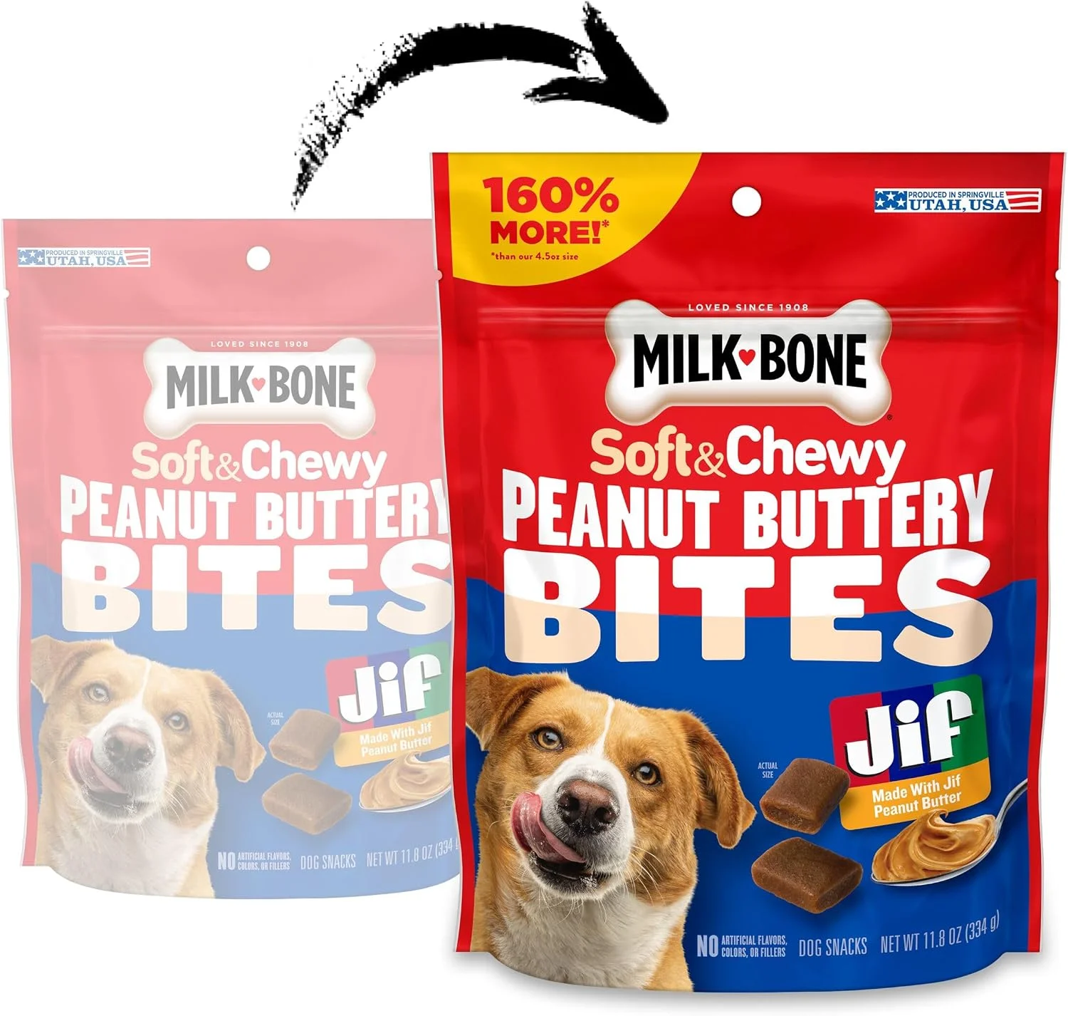 Dog enjoying a peanut butter treat