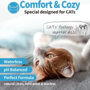 Mooncat Short Hair Cat Shampoo — Waterless Foam, Deodorizing, No Rinse | No bathtub needed, Deodorizes coat, Light scent lasts days, Sensitive skin safe, Kitten safe 8+ weeks, Short hair cats view 5