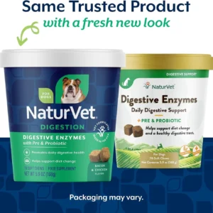 NaturVet – Digestive Enzymes - Plus Probiotics & Prebiotics – Helps Support Diet Change & A Healthy Digestive Tract – for Dogs (Soft Chews, 70 Count) view 2