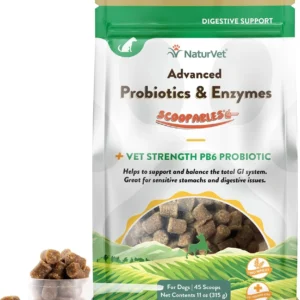 NaturVet – Digestive Enzymes - Plus Probiotics & Prebiotics – Helps Support Diet Change & A Healthy Digestive Tract – for Dogs (Soft Chews, 70 Count)