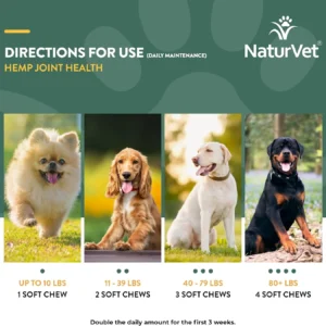 NaturVet Hemp Joint Health Hip & Joint Support Dog Supplement – Soft Chew Supplements for Dogs with Glucosamine, MSM, Chondroitin, Omega 3, Vitamins, Antioxidants – 240 Ct. view 7