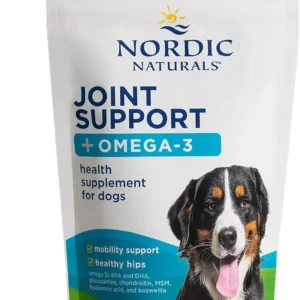 Nordic Naturals Pet Joint Support + Omega 3 Soft Chews for Dogs, Pork Bone Broth Flavored - Promotes Mobility, Hip and Joint Support with Omega-3 Fish Oil, MSM, EPA & DHA - 30 Non-GMO Chews view 1