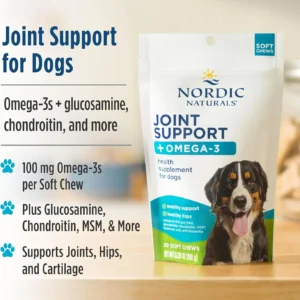 Nordic Naturals Pet Joint Support + Omega 3 Soft Chews for Dogs, Pork Bone Broth Flavored - Promotes Mobility, Hip and Joint Support with Omega-3 Fish Oil, MSM, EPA & DHA - 30 Non-GMO Chews view 2