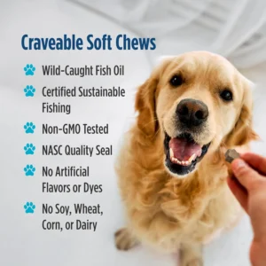 Nordic Naturals Pet Joint Support + Omega 3 Soft Chews for Dogs, Pork Bone Broth Flavored - Promotes Mobility, Hip and Joint Support with Omega-3 Fish Oil, MSM, EPA & DHA - 30 Non-GMO Chews view 3