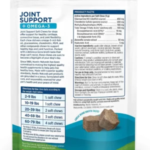 Nordic Naturals Pet Joint Support + Omega 3 Soft Chews for Dogs, Pork Bone Broth Flavored - Promotes Mobility, Hip and Joint Support with Omega-3 Fish Oil, MSM, EPA & DHA - 30 Non-GMO Chews view 6