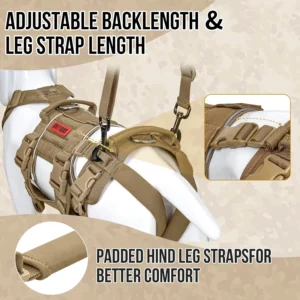 OneTigris Breathable Dog Lift Harness for Large Medium Sized Dogs, Dog Sing for Hind Leg Support, Dogs Hip Support Brace Front Leg Vrace view 3