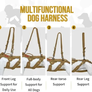 OneTigris Multi-Function Dog Lift Harness, All-Gender Dogs Friendly Design, Full Body Dog Sling Carrier with Three Handles Front/Rear Leg Assist for Arthritis view 2