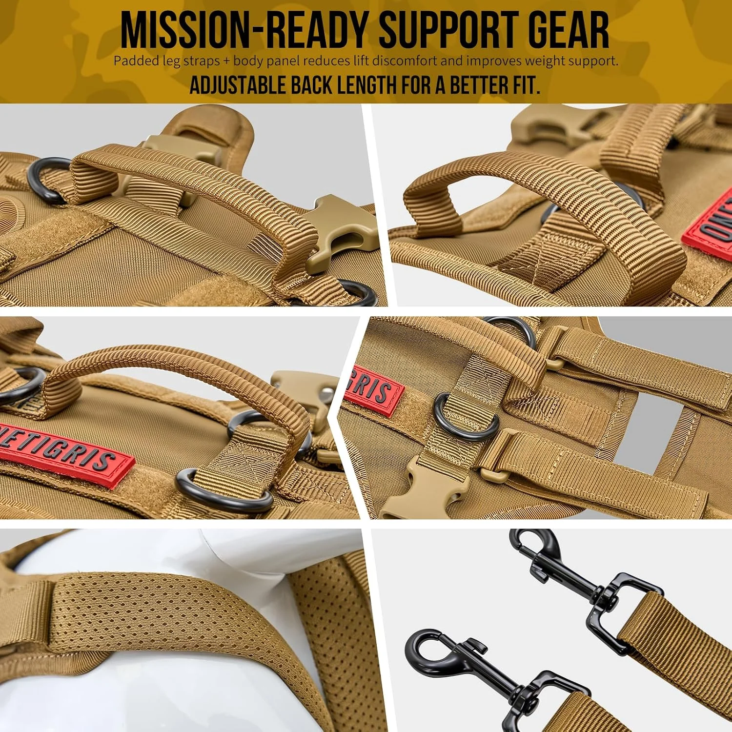Reflective dog harness for nighttime safety