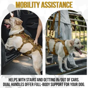 OneTigris Multi-Function Dog Lift Harness, All-Gender Dogs Friendly Design, Full Body Dog Sling Carrier with Three Handles Front/Rear Leg Assist for Arthritis view 4